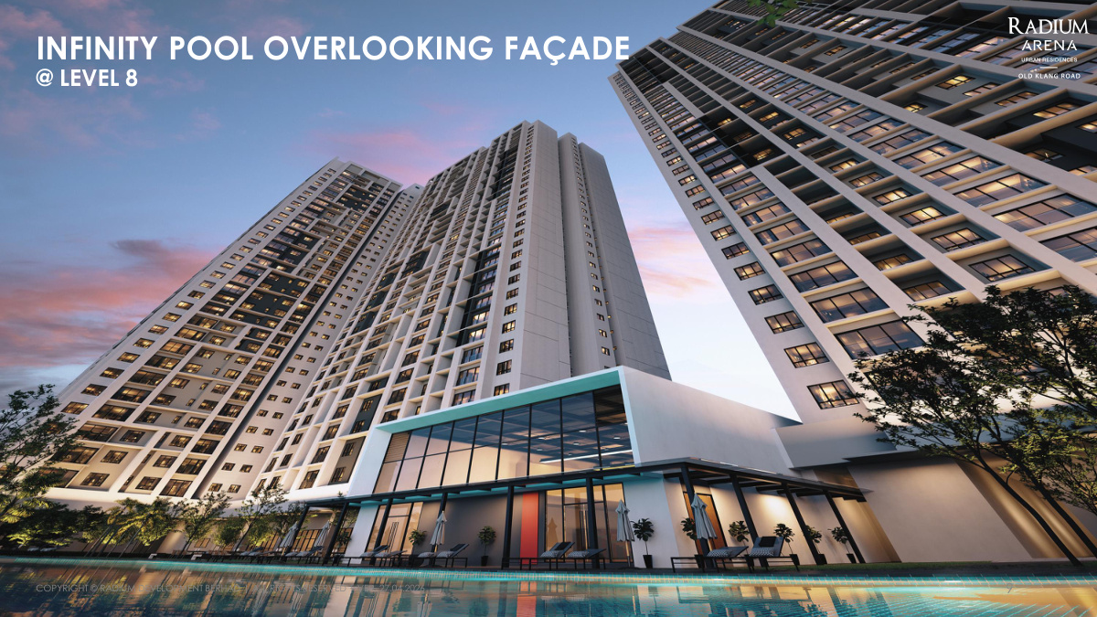 Radium Arena façade and pool artist impression